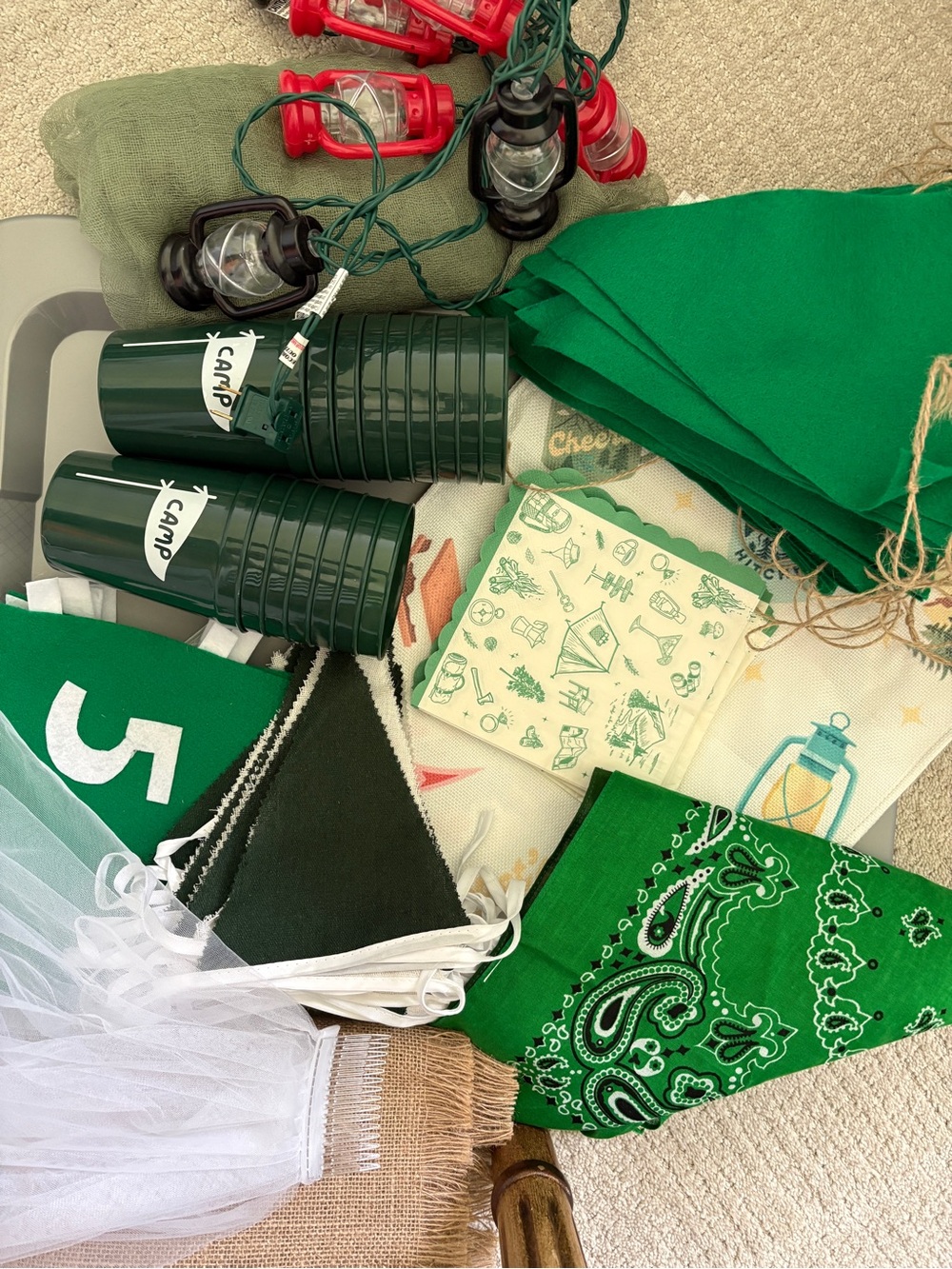 Camp Bachelorette Party Decor Bundle - Bandana, Cups & Flags - Picture 2 of 4